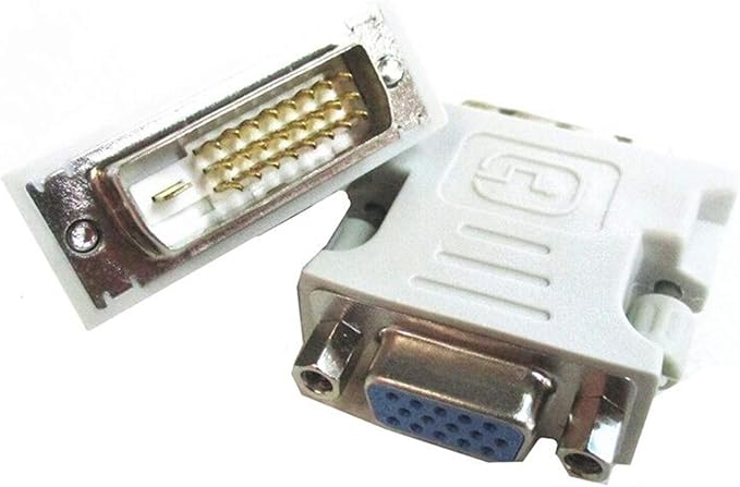VGA Adapter DVI-I 24+1 Male to VGA 15 Pin Female Adapter Supports 1080P Full HD for Computer, PC Host, Laptop, Graphics Card to HDTV, LG HP Dell Monitor and Projector (2 Pack)
