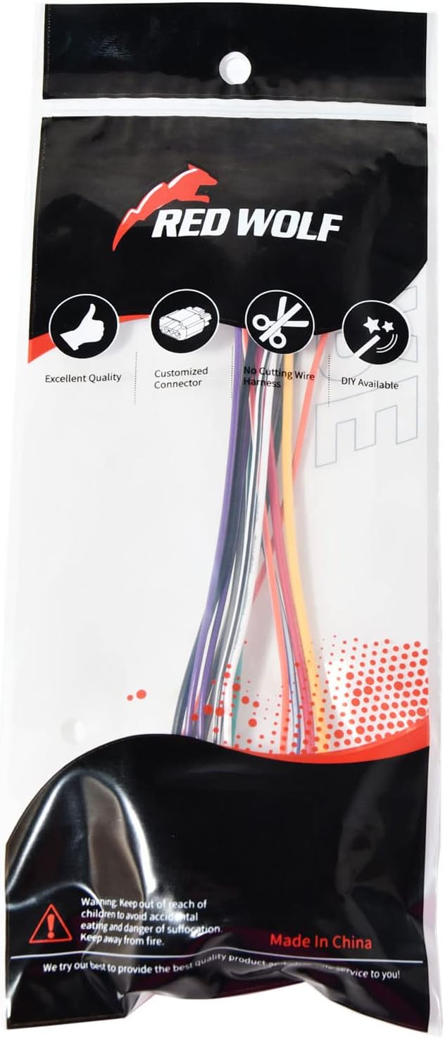 1999-2003 1998-2005 RED WOLF Stereo Wiring Harness Pre-Installed Wire Connectors Compatible with Ford Ranger Explorer