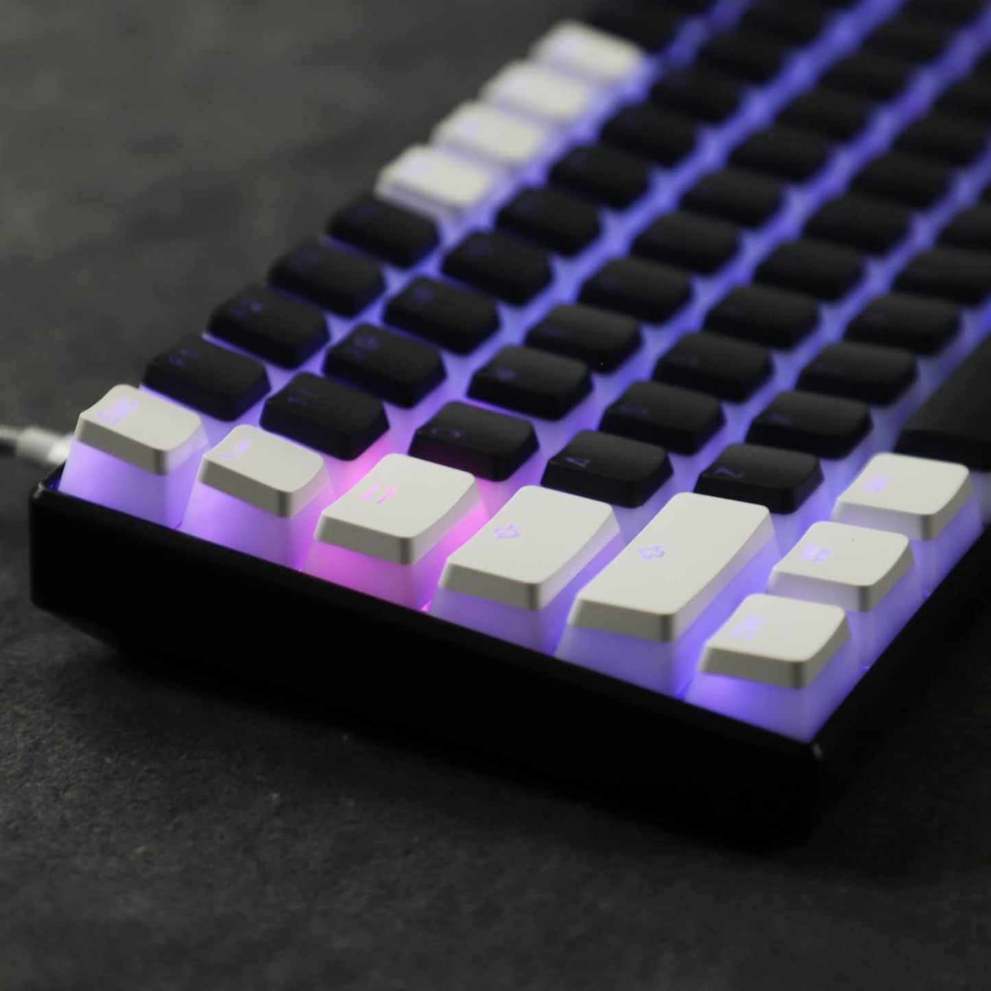 YMDK 117 PBT Double Shot Keycaps, ANSI ISO OEM Profile Pudding Keycaps for MX Mechanical Keyboard 61 68 87 104