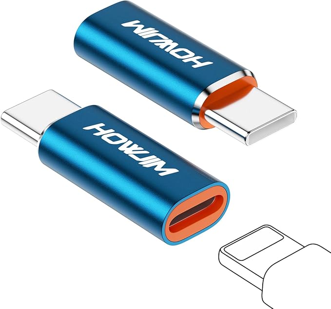 Light-ning to USB C Adapter 2Pack,PD/QC Fast Charging Data Transfer,USB C Charger Converter Cable for Phone 17/16/15 Serie,Pad Pro,G-alaxy,X-peria,Not for Headphones/OTG/Flash Drive/A-pple Pencil Blue