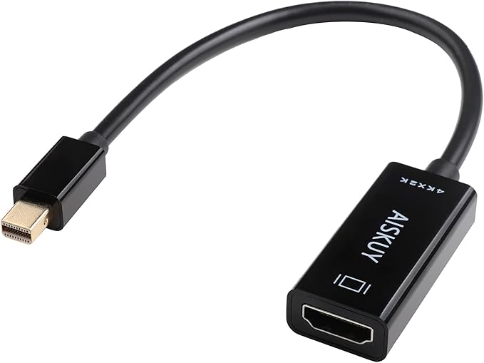 Mini Displayport to HDMI Adapter, 4k Mini DP(Thunderbolt 2) Male to HDMI Female Converter for MacBook Air/Pro, Surface, ThinkPad, Monitor, Projector.