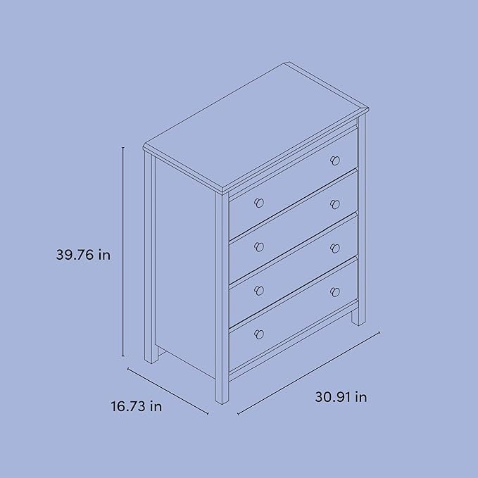 Storkcraft Alpine 4 Drawer Chest (White) – GREENGUARD Gold Certified, Dresser For Nursery, 4 Drawer Dresser, Kids Dresser, Nursery Dresser Drawer Organizer, Chest of Drawers