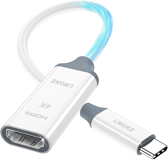 USB C to HDMI Adapter,4K@30Hz Type-C to HDMI Adapter Compatible with Thunderbolt 3/4,Video Audio Output for iPhone 16Pro,MacBook Pro/Air,Pixelbook,Surface Pro,iPad Pro/Air,XPS,Galaxy and More