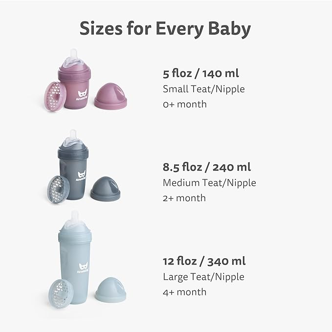 Herobility Double Anti-Colic Silicone Nipples, Baby Bottle Teats, Breast Like Shaped Nipples - Fits Herobility's & Eco Baby Bottles | Pack of 2 (Large Size)