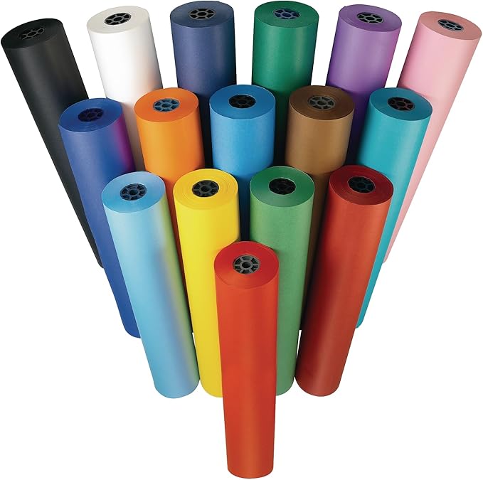 Colorations Arts and Crafts Paper Roll - 36" x 1000', Dark Blue , Dual Surface, Markers, Finger Paints, Painting, Watercolors, Acrylic Paints, Wall Art, Bulletin Board Paper, Kids Crafts