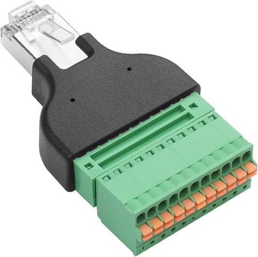 YAODHAOD RJ50 Quick Connect Solderless Adapter, RJ50 10P10C Male Jack to 10 Pin Spring Crimp Terminal Plug Connector for Cat7 Cat6 Cat5 Cat5e Ethernet Extender