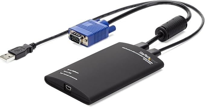 StarTech.com Portable Laptop Crash Cart Adapter for Server Management, USB/VGA KVM Console, Windows/Linux/MacOS - TAA