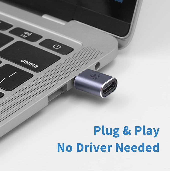 Poyiccot USB C Extender Adapter 2-Pack, 8K@60Hz & 40Gbps Data USB C Male to Female Extension Adapter, 100W Charging Type C Extender Thunderbolt 4 Connector for iPhone, MacBook Pro