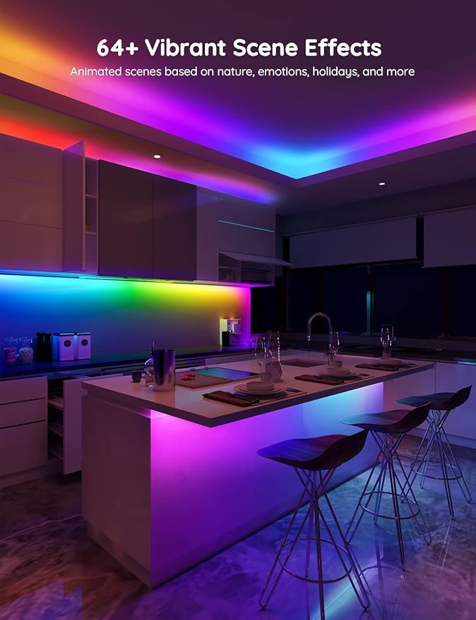 Govee RGBIC LED Strip Lights, 16.4ft WiFi LED Lights Work with Alexa and Google Assistant, Smart LED Strips App Control, DIY, Music Sync, Color Changing Lights for Bedroom, Home Decor