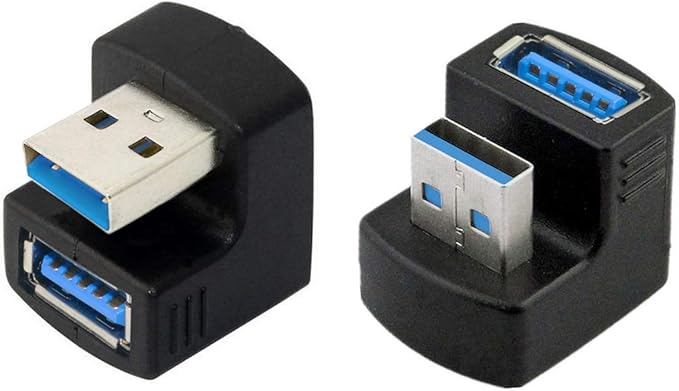 xiwai 1 Set Up & Down Angled USB 3.0 Adapter A Male to Female Extension 180 Degree 5Gbps