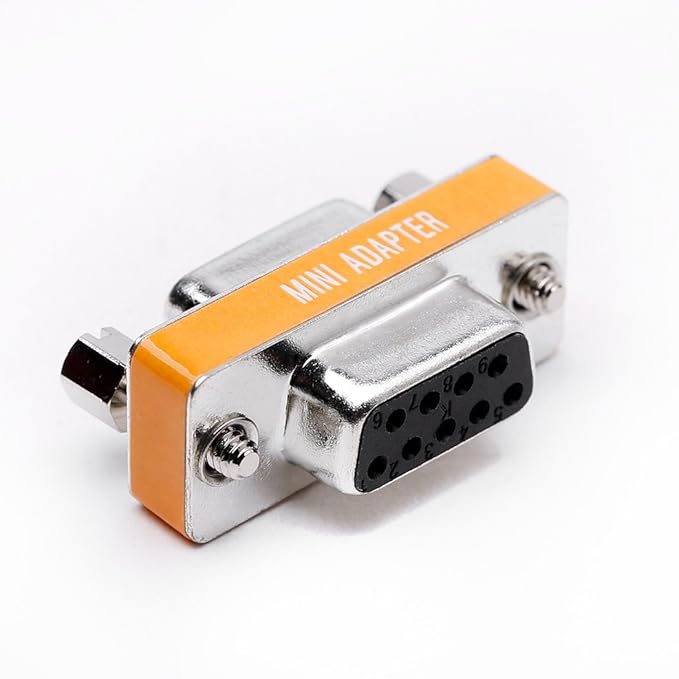 DB9 Null Modem Female to Female Slimline Data Transfer Serial Port Adapter 2 Pack