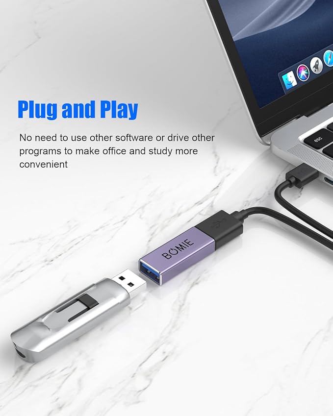 BOMIE USB Female to Female Adapter 4 Pack, USB 3.0 Type-A Female to Female Extension Adapter Connector, 5Gbps Data Transfer and Charging for Connecting Extension Two USB-A Male Ends Cable Purple
