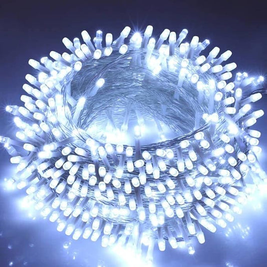 Christmas String Lights,33FT 100 LEDs White Chritsmas Tree Lights Indoor Connectable String Light Clear Wire 8 Modes Plug in for Room Tree Wedding Decoration