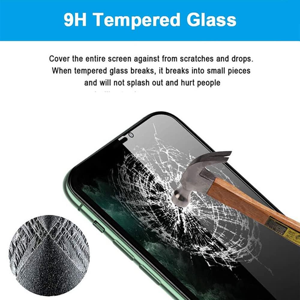 OWRORA Privacy Screen Protector for iPhone 11/XR, 2 Pack, 2.5D Edge Full Coverage Anti-Spy Tempered Glass
