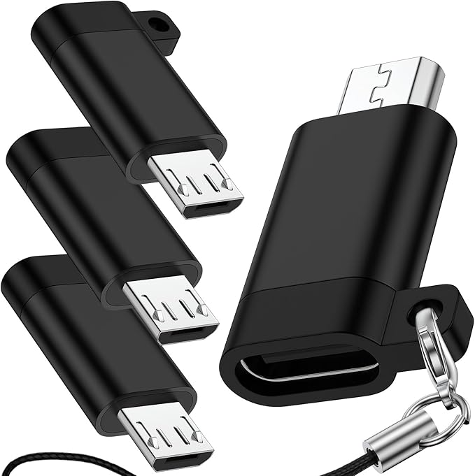 Micro USB Adapter,4Pack Type C Female to Micro USB Male Convert Connector Support Charge & Data Sync USB C to Micro Adapter for Samsung Galaxy S7 Edge/S7/S6/S6 Edge/J3/J7/Note 6/5/LG G4/Nexus 6/5/4