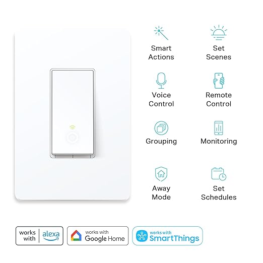 Kasa Smart 3 Way Switch HS210 KIT, Needs Neutral Wire, 2.4GHz Wi-Fi Light Switch works with Alexa and Google Home, UL Certified, No Hub Required, White,2 Count (Pack of 1)