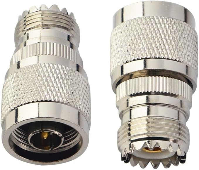 Boobrie N Male to UHF Female SO-239 Connector SO239 Jack to N-Type RF Coaxial Coax Cable Adapter for Antenna/Wireless LAN Device/WiFi/Radio/Coaxial Extension Cable Pack of 2