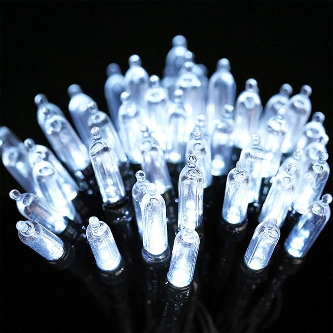 LYHOPE Battery Christmas Lights, 2Pack Total 66ft 200 LED Christmas Lights Waterproof 8 Modes Battery Operated String Light for Outdoor & Indoor, Xmas Tree, Wreaths, Holiday Decoration (Cool White)