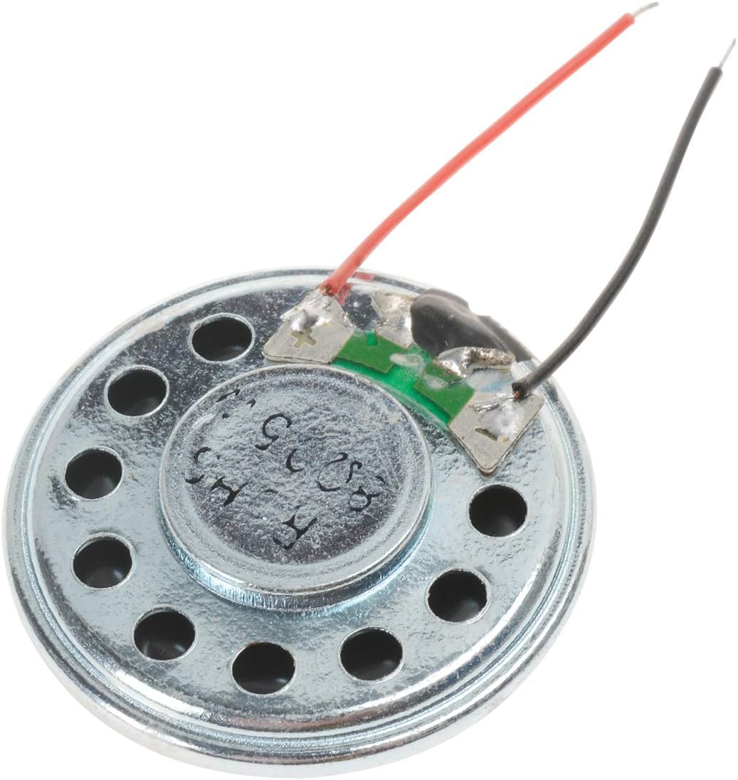 YXQ 0.5W 8 Ohm Micro Internal Speaker, 30mm Dia Round Metal Shell with Wire for PC Laptop DVD/EVD (4Pcs)