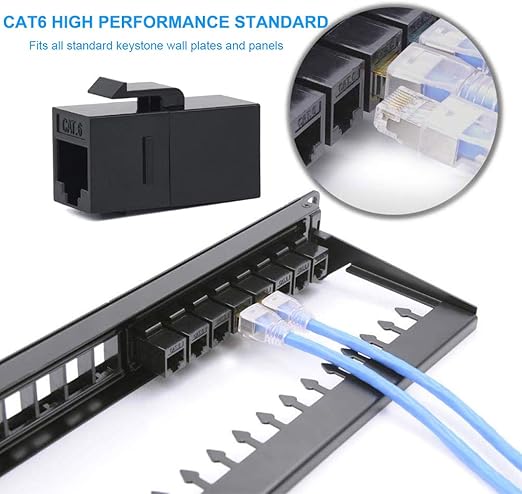 40 Pack Ethernet Coupler RJ45 Keystone Network Coupler Cat6 Cat5e Cat5 Keystone Jack Female to Female