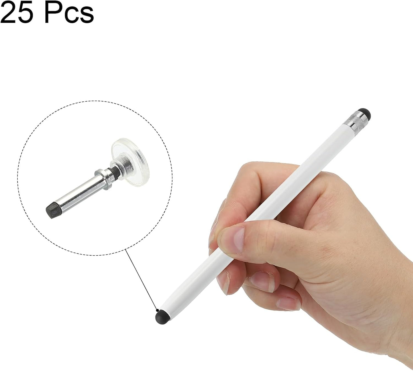 MECCANIXITY 25pcs Universal Replacement Stylus Pen Disc Fine Tips for High Precision Capacitive Touch Screen Devices
