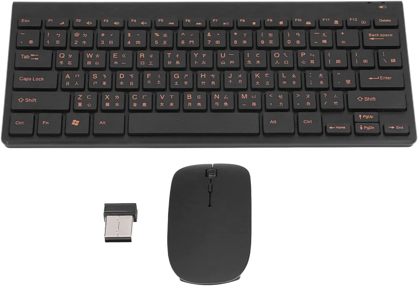 Zyyini Chinese English Keyboard, 78 Keys 2.4G Traditional Cangjie Character Keyboard, Thin Lightweight Silent Combos