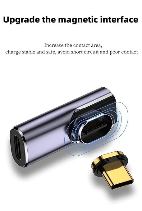 Upgraded Magnetic USBC to USB C Adapter, 140W PD Fast Charging, Thunderbolt 4 Type-C 4.0 Extender, 40Gpgs Elbow 90 Degree for MacBook Pro 2022 2021 2020 2019 2018 16 15 14 13 Inch Fast Charging