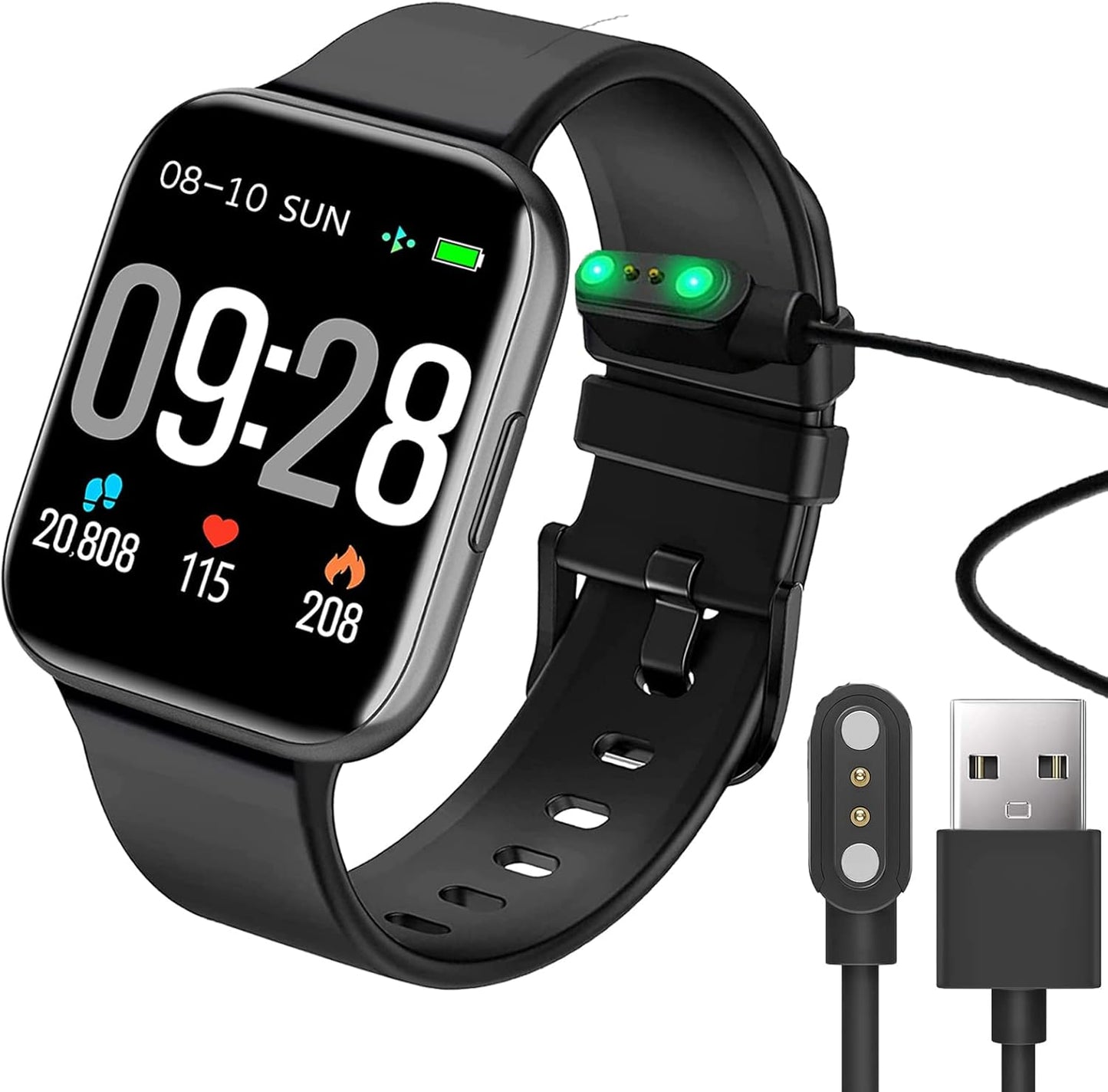 Pupuskyer Smartwatch Charger, Lamshaw Magnetic USB Charging Cable Replacement for 1.69'' P25 Smartwatch (2