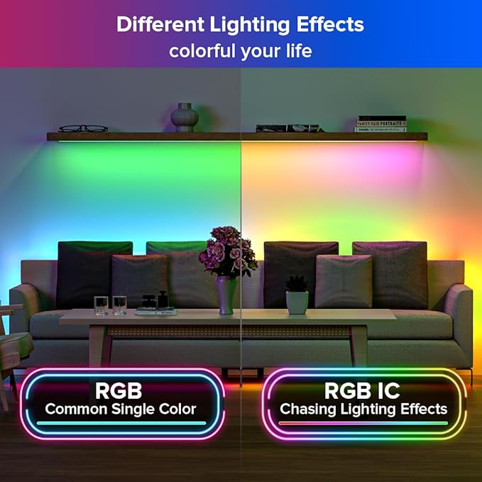 SEZO WS2812B LED Strip Light 3.3FT/1M 60LEDs/m Individually Addressable Programmable 5050SMD Digital RGB Alloy Wires Flexible Dream Color IP30 Non-Waterproof PCB Black DC5V