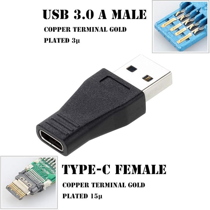USB 3.0 to USB C Adapter 3 Pack, Type C Female to A Male Charger Converter for Apple Watch Ultra iWatch 8 7,iPhone 15 14 13 12 Pro Max Plus, Airpods, iPad Air Mini,Car,Samsung Galaxy S23 S24