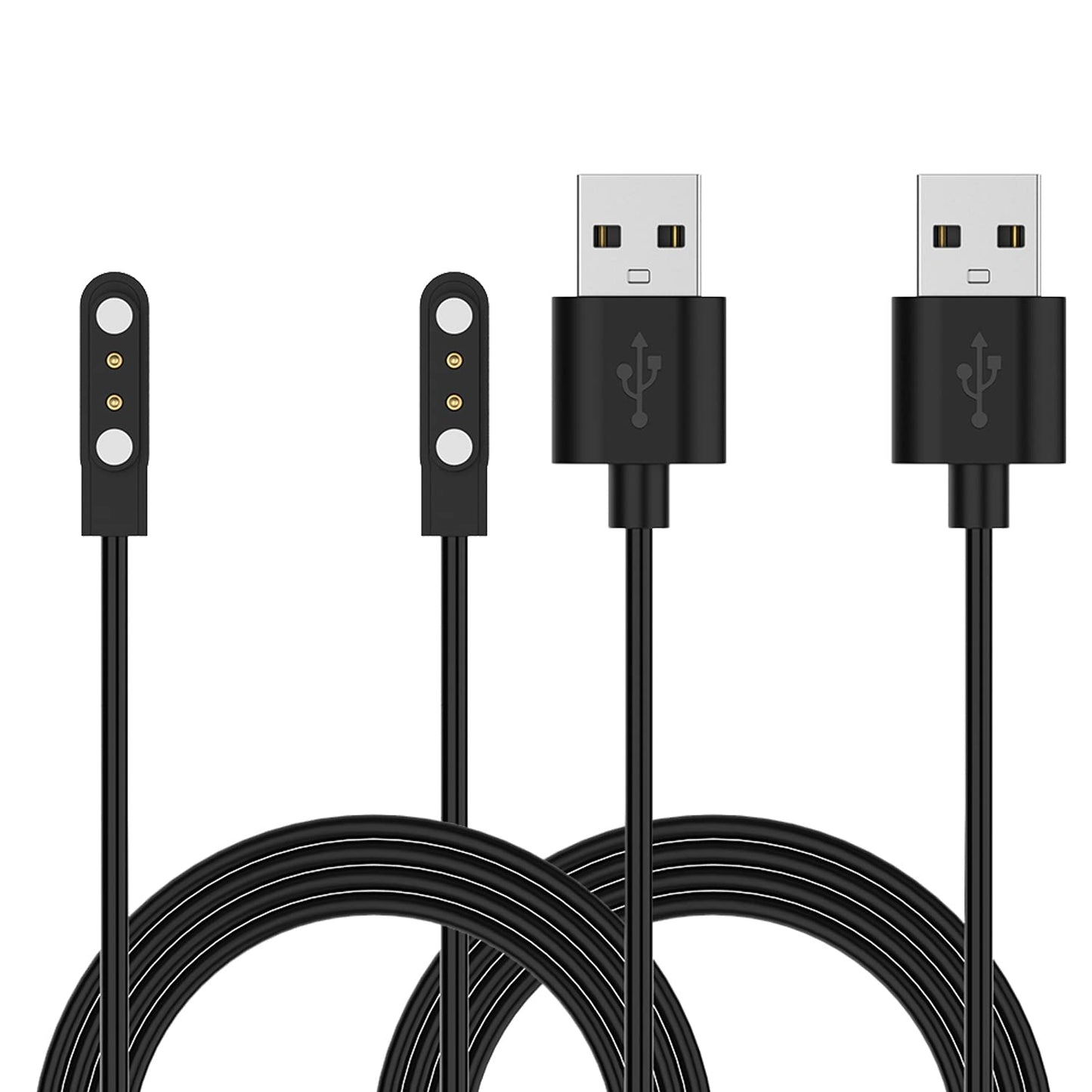 RuenTech 2-Pack Charger for Fitpolo ID205L IDW15 IDW13 IDW208P ID207 Smart Watch, Replacement Charging Cable