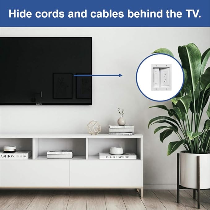 Legrand – OnQ in-Wall Cable Management Kit for Power & Low Voltage Cords – Hides TV or Display Cables Retrofit Behind the Wall – UL Listed TV Cord Hider w/DIY Install & Included Hardware – HT2102WHV1