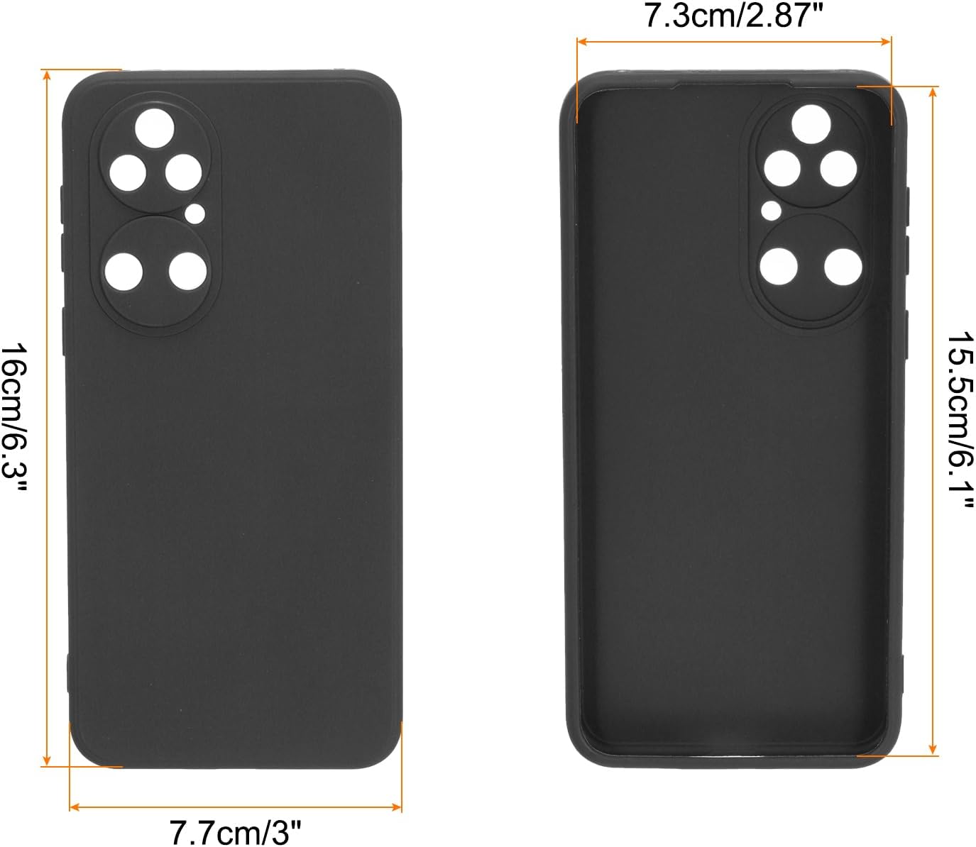 MECCANIXITY Phone Case for 6.3"x3"x0.39" Cell Phones, TPU Silicone Anti-Fall, Shock-Absorbing Cover, Black