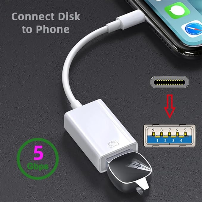 NFHK Type C USB-C to Standard Type-A USB3.0 Female Adapter Compatible with MacBook Laptop Tablet Phone