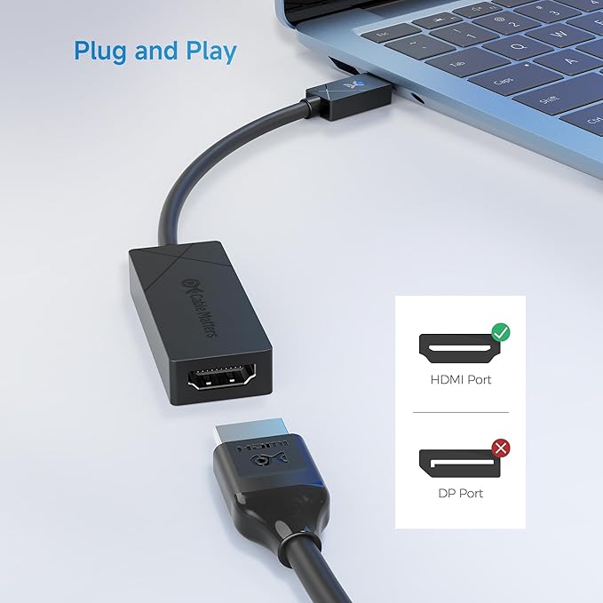 Cable Matters [Designed for Microsoft Surface] USB C to HDMI 2.1 Adapter, Supports 4K@240hz, 8K@60hz, HDR, Compatible with Surface Pro/Laptop/Book with USBC or Thunderbolt 4