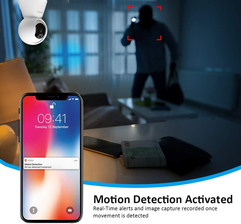 XODO Wireless Security Camera, E6 IP 1080P HD Indoor WiFi Camera for Home Security, Baby Monitor, Night Vision
