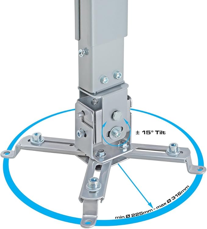 Cmple - Universal Adjustable Projector Ceiling Mount, Projector Bracket with Extendable Length for LCD/DLP Projectors - Max 44lbs (Silver)