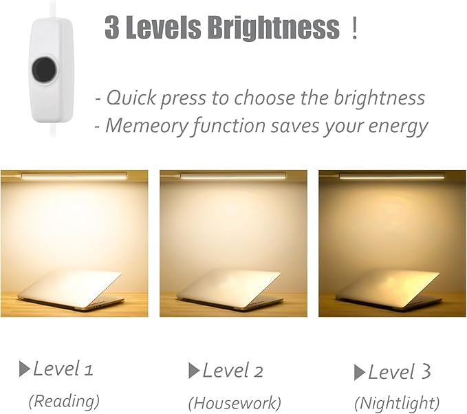 Led Under Cabinet Light, 12 Inch Led Light Bar, Warm White 3000K, Plug in Undercabinet Led Lighting, Lightweight USB Light Strip, Under Counter Lights for Kitchen/Room/Shelf/Desk/Showcase-UNO-UT