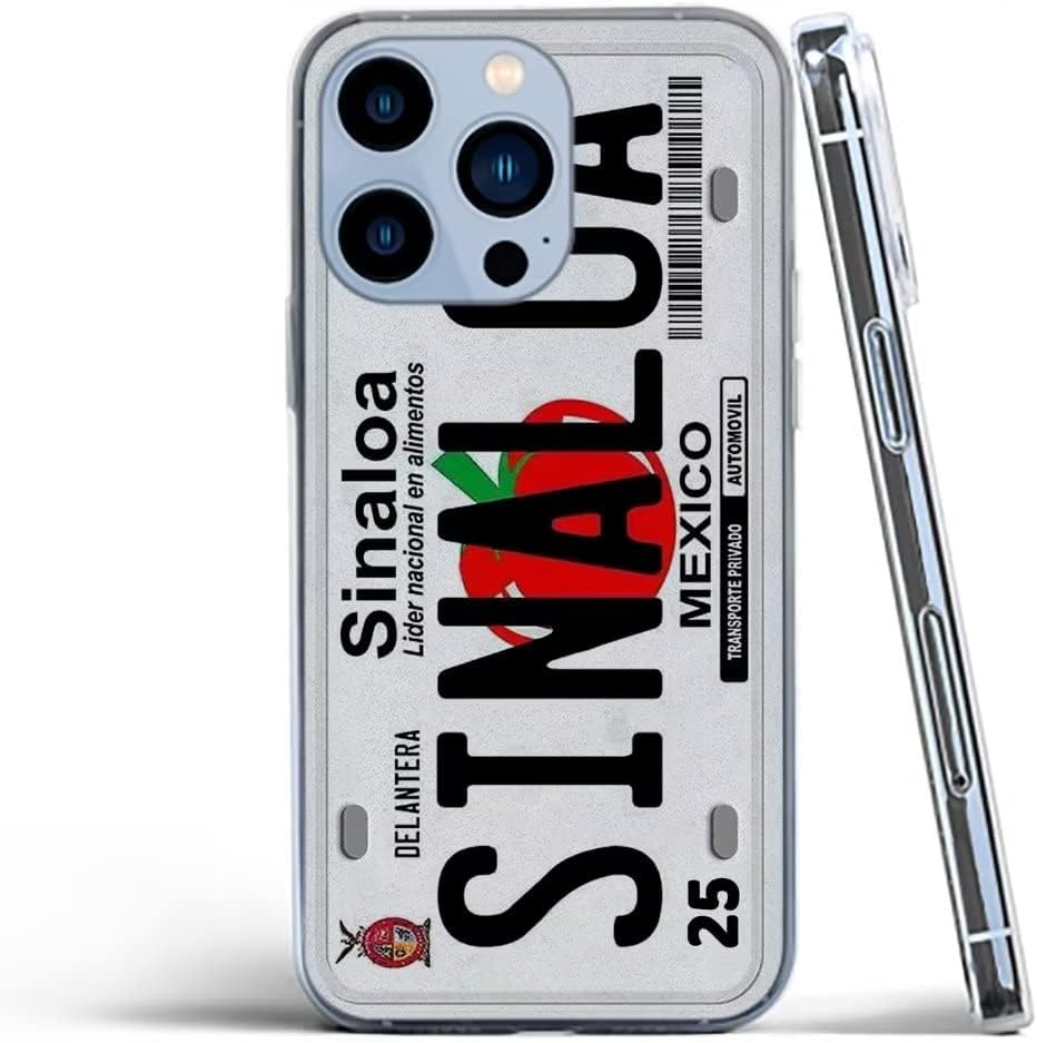 iPhone 15 Pro Max Case, Sinaloa Cool License Plate TPU Shockproof Protective Soft Clear Silicone Cover