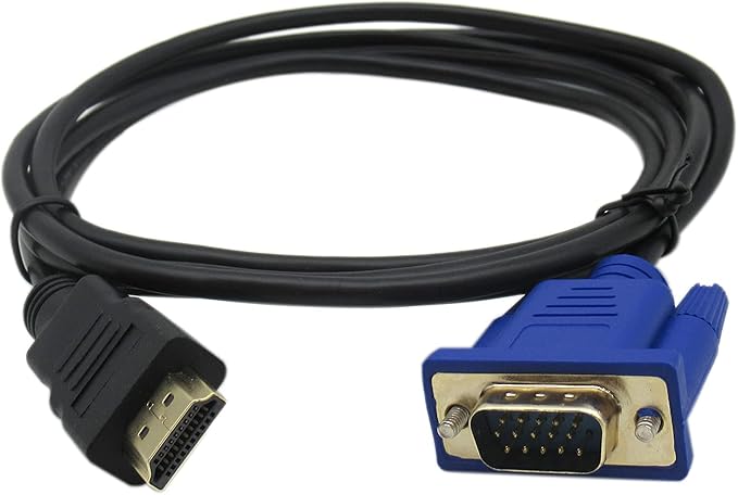 BLUE ELF HDMI to VGA Adapter Cable 6ft/1.8m Gold-Plated 1080P HDMI Male to VGA Male Active Video Converter Cord for Notebook PC DVD Player Laptop TV Projector Monitor Etc