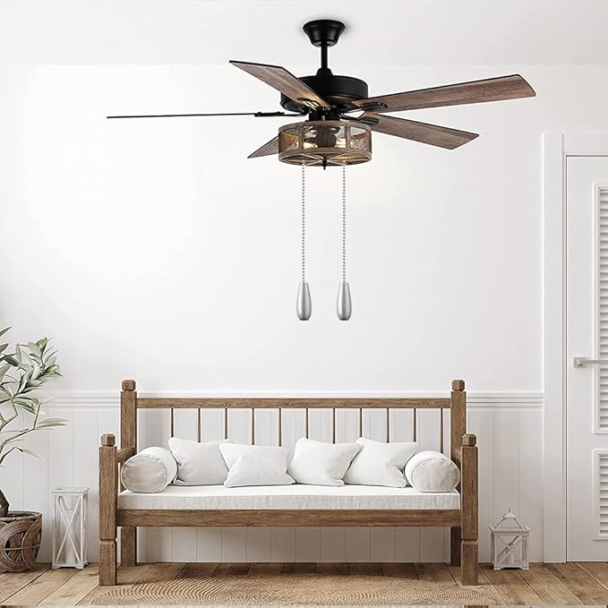 Ceiling Fan Chain Pulls Decorative Extension 12 Inches Silver Color Wooden Pull Chain Fan Pulls Set Ornaments for Ceiling Light Lamp Fan Chain (Nickel) 4 Pcs