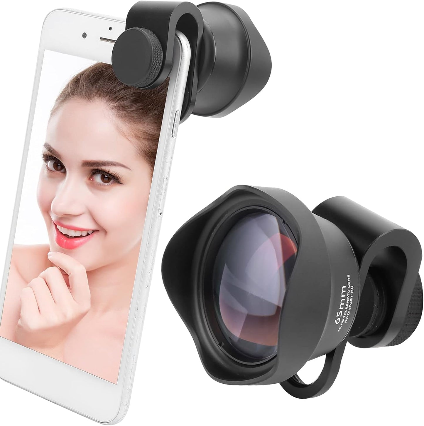 Phone Camera Lens, 65mm Telephoto Portrait Lens Kit for Phones/iOS Pad Smartphones, Professional Attachment