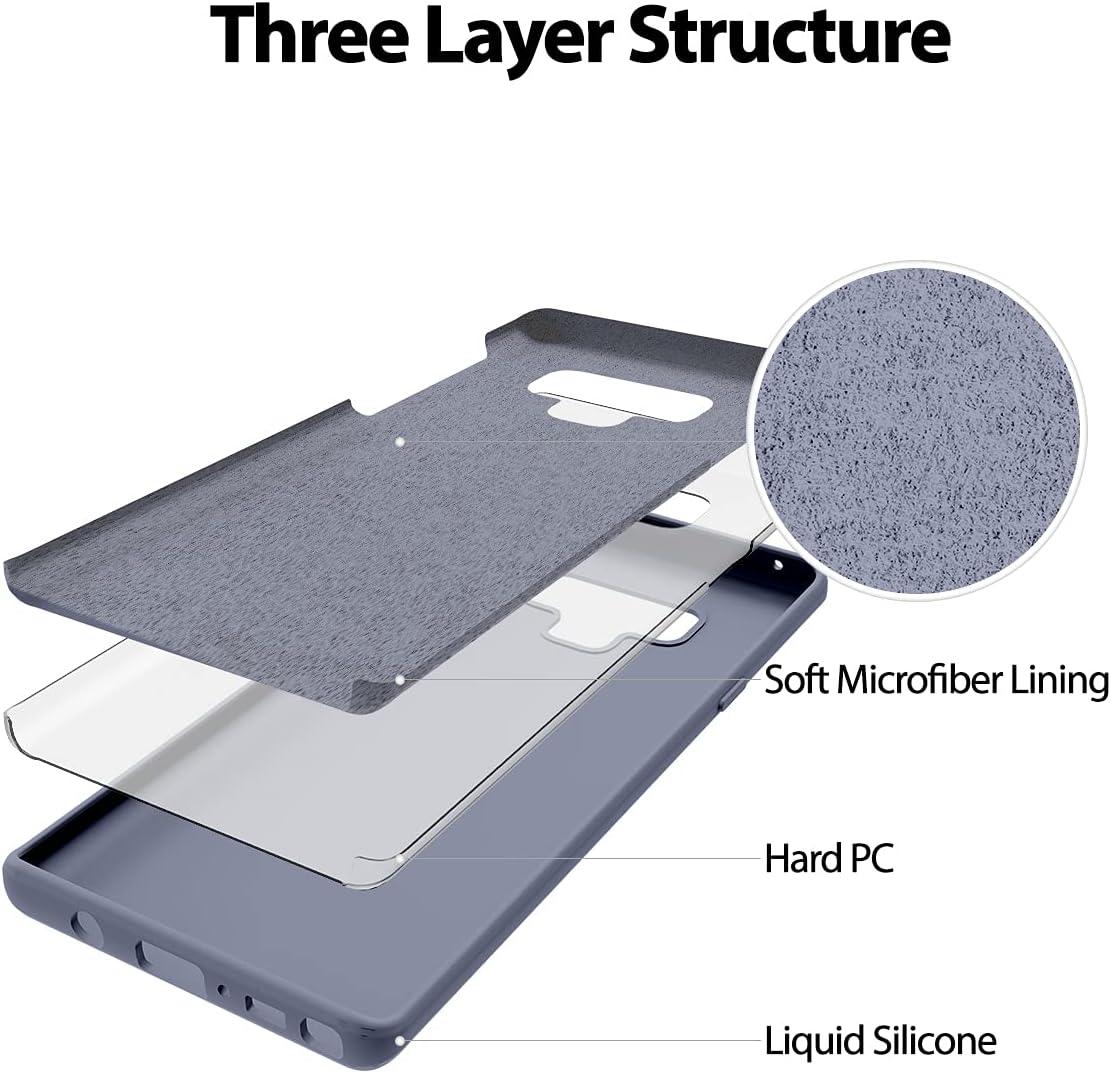 GOOSPERY Liquid Silicone Case for Samsung Galaxy Note 9 (2018), Jelly Rubber Bumper Case with Soft Microfiber Lining