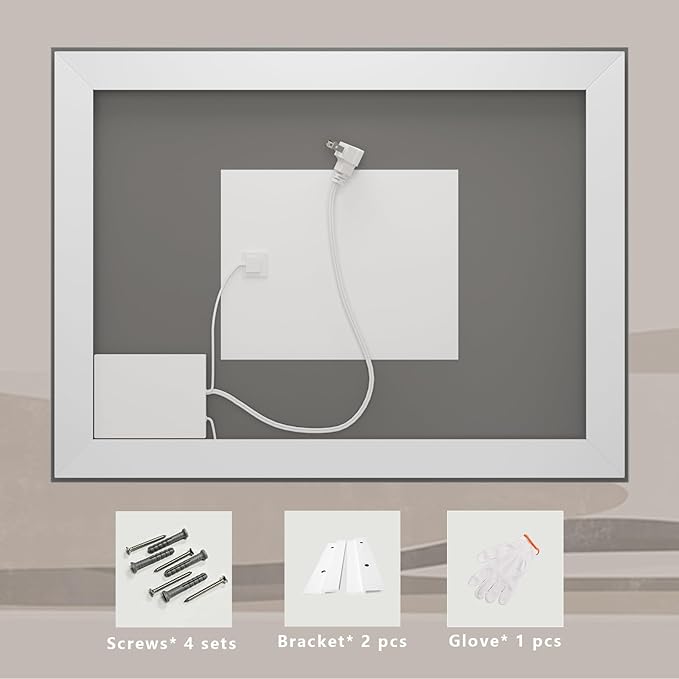 48x38 inch LED Mirror for Bathroom, Lighted Mirror for Wall, Dimmable, Anti-Fog, Shatter-Proof, ETL Listed (Front Lights + Backlit)