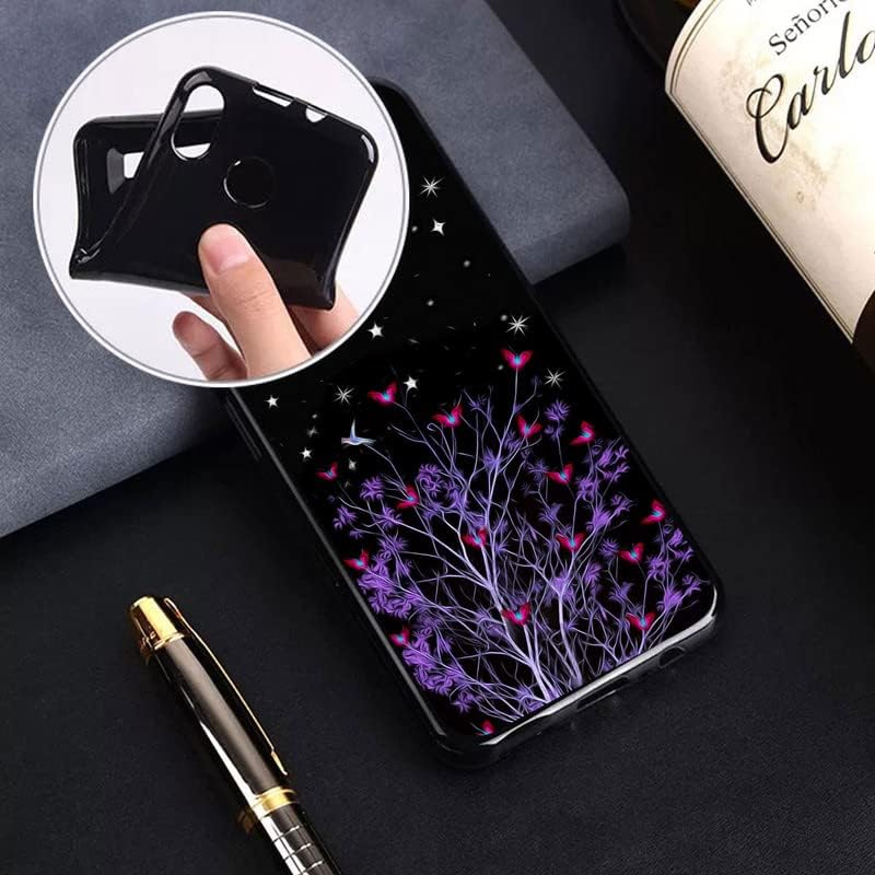 Phone Case for BLU View 4 (6.1") with 1X Tempered Glass Screen Protector, Ultra Thin Shockproof Black Soft Silicone