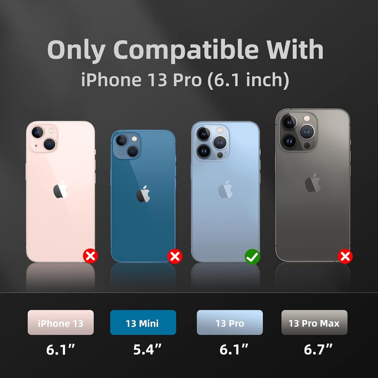 K TOMOTO iPhone 13 Pro Case, [Drop Protection] [Anti-Fingerprint] Shockproof Liquid Silicone Cover with Microfiber