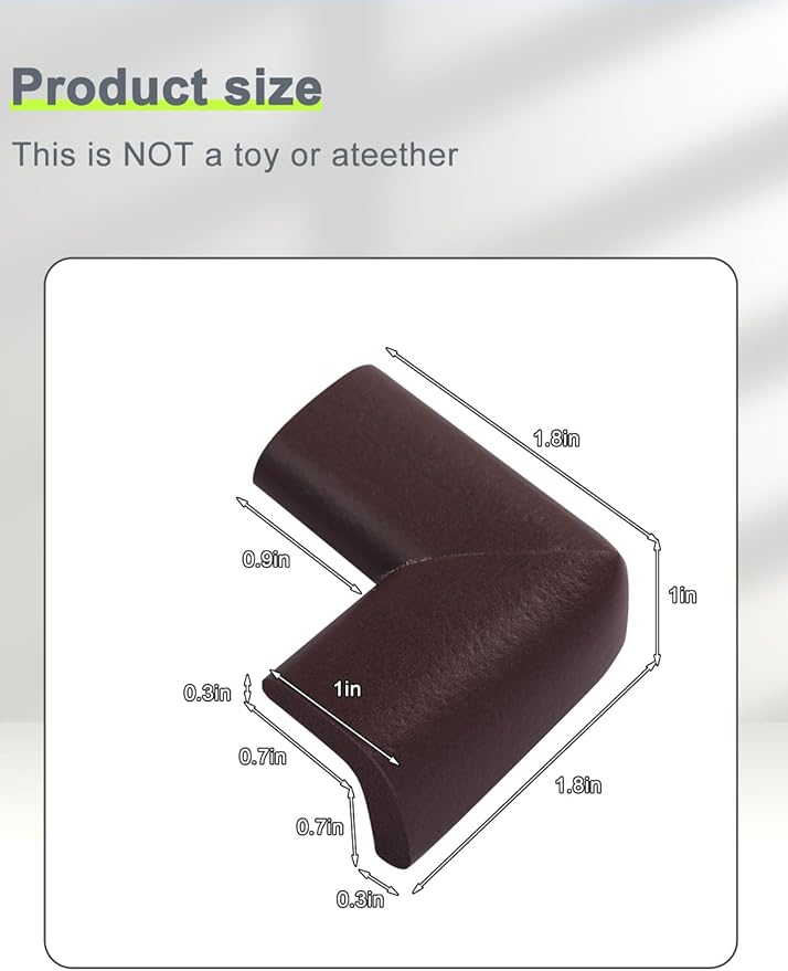 Foam Corner Protector for The Furniture, with Retardant Materials Foam Safety Bumpers, Baby Proofing Safety Corner Protectors (Coffee)