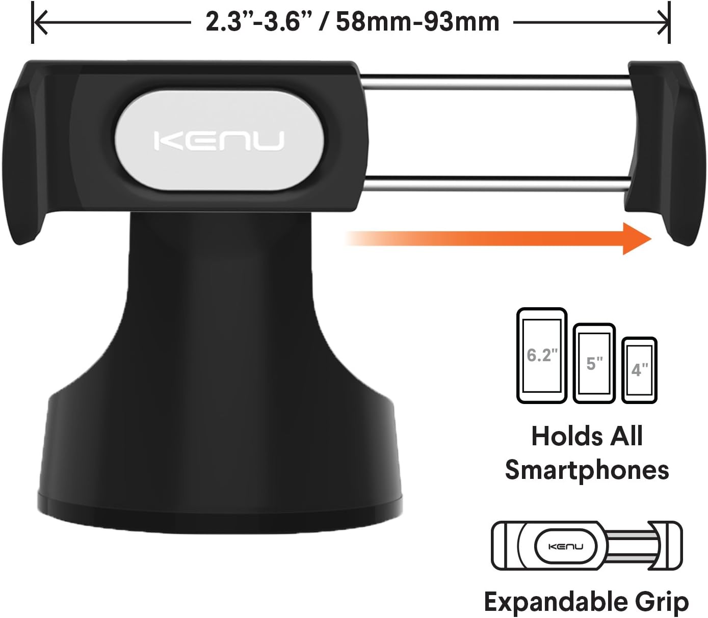 Kenu Airbase Pro Car Phone Mount | for Dashboard and Windshield, Desk Phone Stand, 360 Degree Rotation, Fits Latest