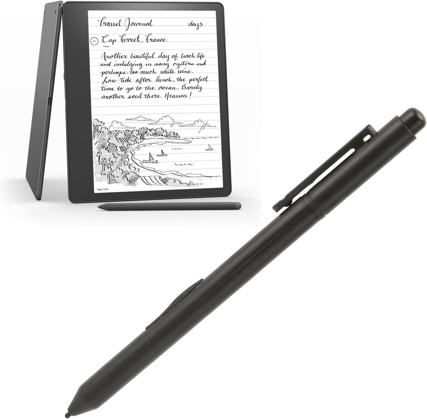 EMR Pen with Soft Tip, 5 Replacement Tips, 4096 Pressure Sensitivity, Support Palm Rejection and Tilt, Black