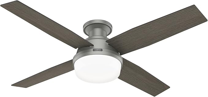 Hunter 51736 Dempsey Ceiling Fan 52 inches Matte Silver